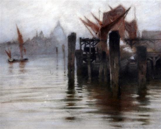 Sir Henry Rushbury (1889-1968) St Pauls from the Thames, 13 x 16.5in.